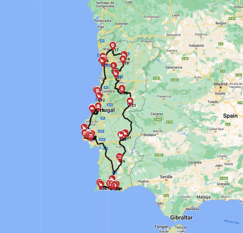 Map for Lisbon Roundtrip - Portugal Comprehensive
